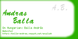 andras balla business card